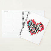 Pixel-Herz Ich liebe dich Retro-Typografie Planer (Anzeige)