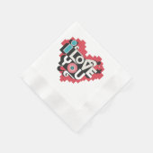 Pixel-Herz Ich liebe dich Retro-Typografie Serviette (Ecke)
