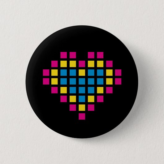 Pixel-Herz im Quadrat-Knopf-Abzeichen Button (Vorderseite)