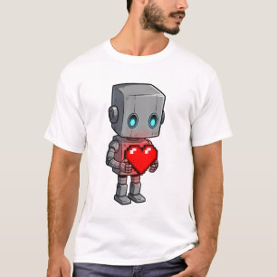 Pixel-Herz-Roboter T-Shirt