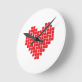 Pixel-Herz Runde Wanduhr (Winkel)
