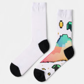 Pixel Herz-T - Shirt - Retro-Liebe, Moderne Bilder Socken (Linkes Detail)