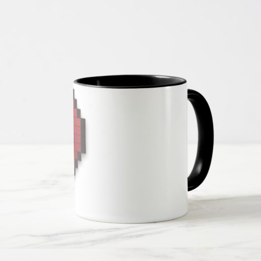 Pixel-Herz Tasse (VorderseiteRechts)
