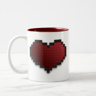 Pixel-Herz Zweifarbige Tasse
