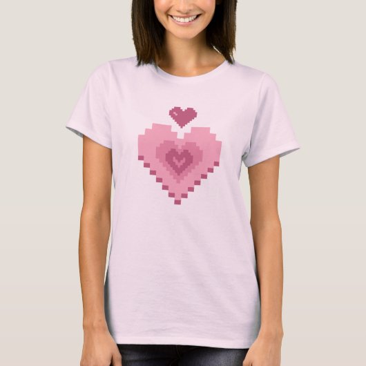 Pixel Herzdesign - Valentinstag-Liebe T-Shirt (Vorderseite)