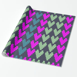Pixel-Herzen Geschenkpapier