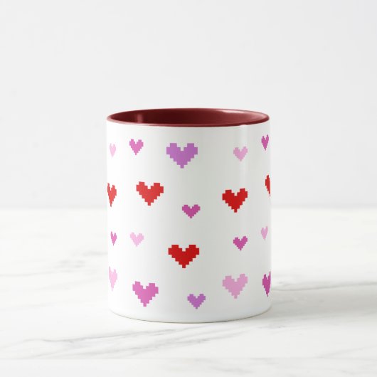 Pixel-Herzen – Retro Love im 8-Bit-Stil Tasse (Zentrum)