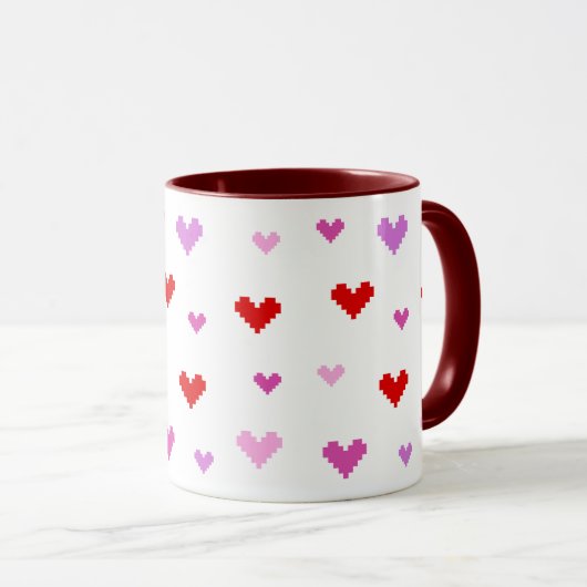 Pixel-Herzen – Retro Love im 8-Bit-Stil Tasse (VorderseiteRechts)