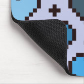Pixel-Herzmuster blau und lila Mousepad (Ecke)