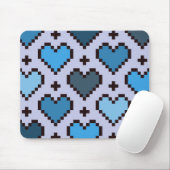 Pixel-Herzmuster blau und lila Mousepad (Mit Mouse)