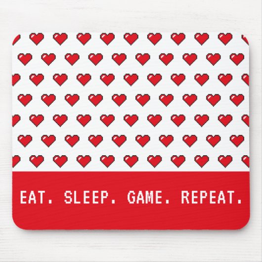 Pixel-Herzmuster Mousepad (Vorne)