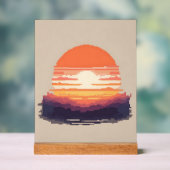 Pixel Horizon: A retro Sunset Acrylschild (Neutral)