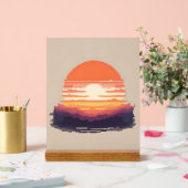 Pixel Horizon: A retro Sunset Acrylschild (Hochzeit)
