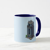 Pixel Hotel Tower Navy Blue Combo Tasse (VorderseiteRechts)