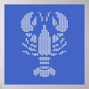 Pixel-Hummer-Emblem-Mosaik Poster