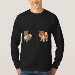 Pixel Hunde Spitz und Shiba Inu T-Shirt