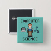 Pixel-Informatik-Knopf Button (Vorne & Hinten)