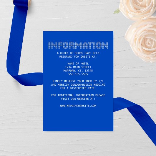 Pixel 'Information' Hochzeitskarte Begleitkarte