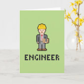 Pixel-Ingenieur-Gruß-Karte Karte (Gelbe Blume)