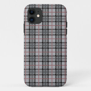 Pixel kariert im Grau mit rotem Streifen Case-Mate iPhone Hülle