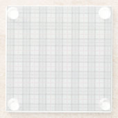 Pixel kariert im Grau mit rotem Streifen Glasuntersetzer (Rückseite)