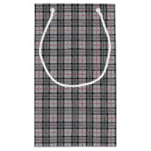 Pixel kariert im Grau mit rotem Streifen Kleine Geschenktüte (Rückseite)