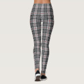 Pixel kariert im Grau mit rotem Streifen Leggings (Rückseite)