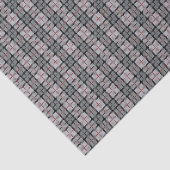 Pixel kariert im Grau mit rotem Streifen Seidenpapier (Ausschnitt)