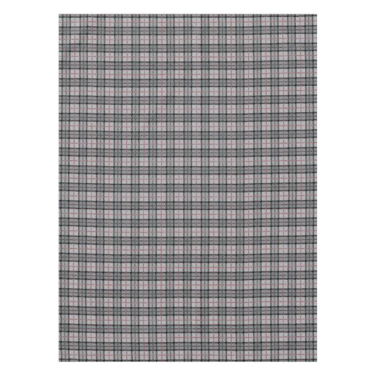 Pixel kariert im Grau mit rotem Streifen Tischdecke (Vorderseite)