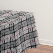 Pixel kariert im Grau mit rotem Streifen Tischdecke (Beispiel)