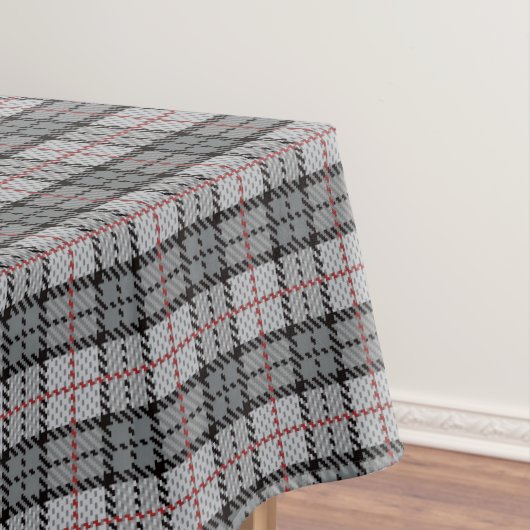 Pixel kariert im Grau mit rotem Streifen Tischdecke (Beispiel)