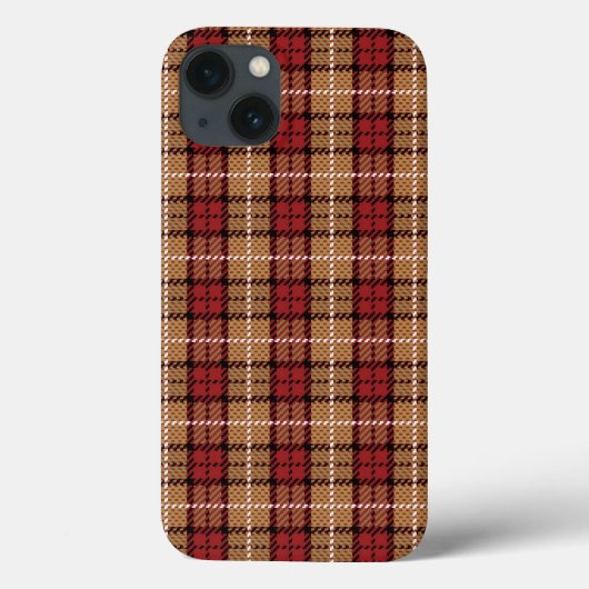 Pixel kariert im Rot und im Gold Case-Mate iPhone Hülle (Rückseite)