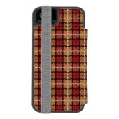Pixel kariert im Rot und im Gold Incipio iPhone Geldbeutel-Hülle (Folio Rückseite)