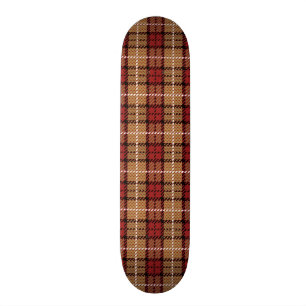 Pixel kariert im Rot und im Gold Skateboard