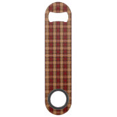 Pixel kariert im Rot und im Gold Speedflaschenöffner (Rückseite)