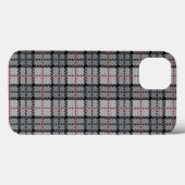Pixel Kariert in Grau mit rotem Streifen Case-Mate iPhone Hülle (Rückseite (Horizontal))