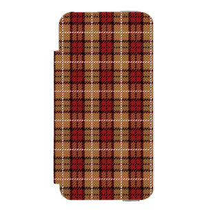 Pixel-Kariert in Rot und Gold Incipio Watson™ iPhone 5 Geldbörsen Hülle