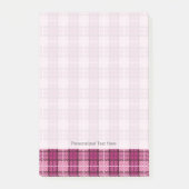 Pixel Kariert_Magenta-Schwarz Post-it Klebezettel (Vorderseite)