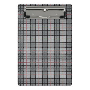 Pixel Karo in Grau mit rotem Streifen Mini Klemmbrett