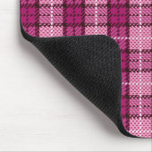 Pixel Karo_Magenta-Schwarz Mousepad (Ecke)