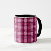 Pixel Karo_Magenta-Schwarz Tasse (VorderseiteRechts)