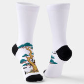 Pixel-Kieferbaum-Grenze japanische Kunst Socken (Gewinkelt)