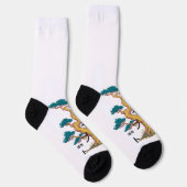 Pixel-Kieferbaum-Grenze japanische Kunst Socken (Rechts)