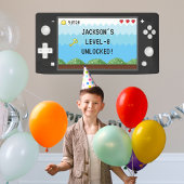 Pixel-Kindergeburtstag für Videospielcontroller Banner