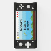 Pixel-Kindergeburtstag für Videospielcontroller Banner (Vertikal)