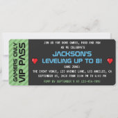 Pixel-Kindergeburtstag für Videospielcontroller Einladung (Rückseite)