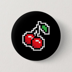 Pixel-Kirschen 80er Videospiel Halloween-Kostüm Ea Button