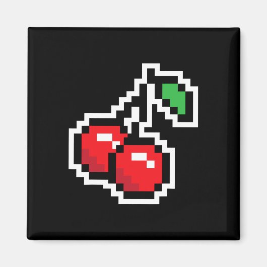 Pixel Kirschen 80er Videospiel Halloween-Kostüm Ea Magnet (Vorne)