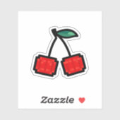 Pixel Kirschen Aufkleber (Blatt)