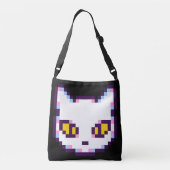 PIXEL KITTY CAT BEUTEL TRAGETASCHEN MIT LANGEN TRÄGERN (Rückseite)